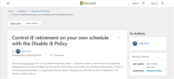 微软引入新组策略：允许企业自行决定停用IE时间