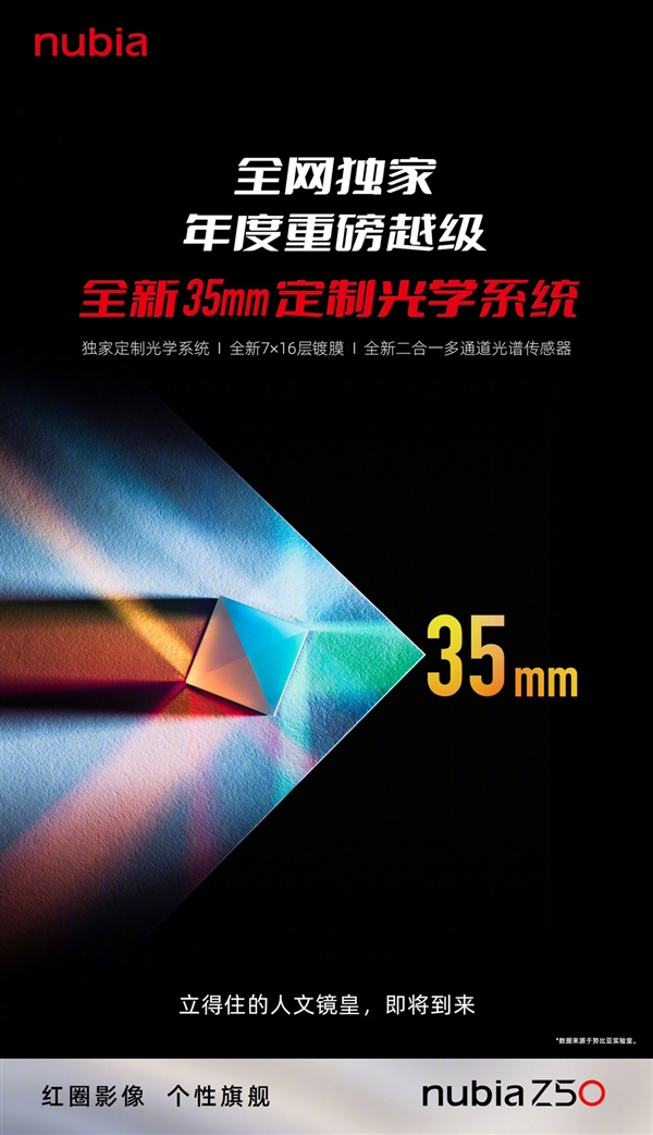 拍照独此一家！努比亚Z50官宣：全球首发全新35mm定制光学系统