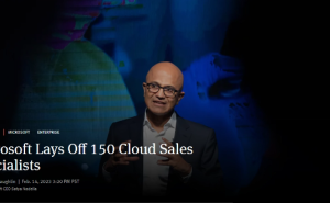 消息称微软解雇 150 名云服务销售