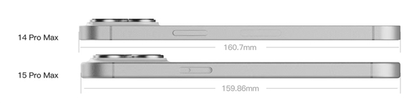 iPhone 15 Pro Max与14 Pro Max对比：明显更厚了！妥妥半斤机