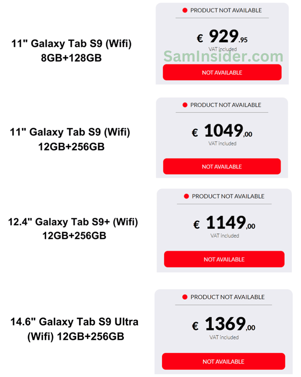 安卓板皇！三星Galaxy Tab S9系列曝光：骁龙8 Gen2加持 售价过万