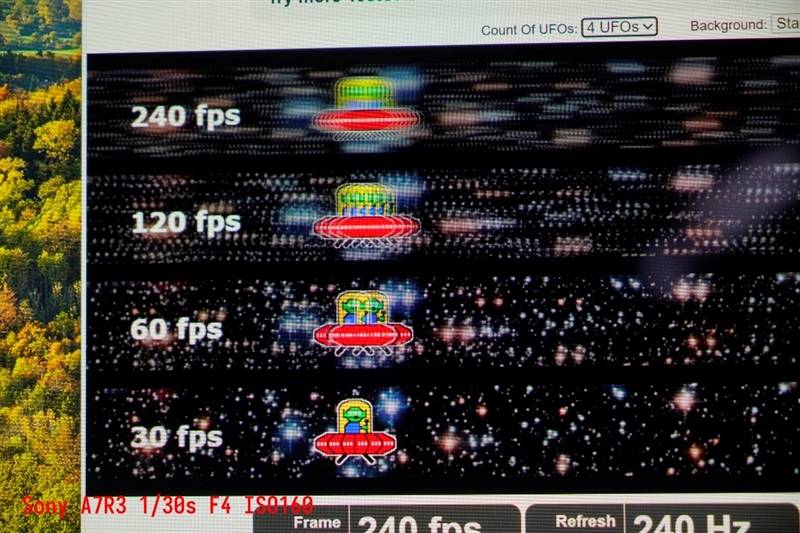 微星MPG 321URXW QD-OLED显示器刷新率测试