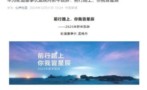 孟晚舟新年寄语：华为携手各界，共探AI与鸿蒙新纪元