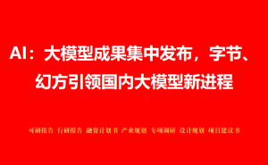 AI大模型竞相绽放，字节幻方领跑国内智能化新赛道