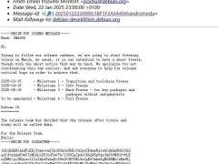 Debian 13“Trixie”发布在即，3月15日起逐步进入冻结阶段