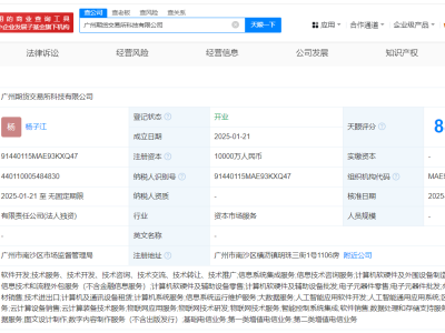 广州期货交易所亿元成立科技公司，经营范围涵盖AI软件开发等