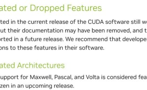 英伟达宣布：Maxwell、Pascal、Volta架构GPU CUDA支持即将冻结
