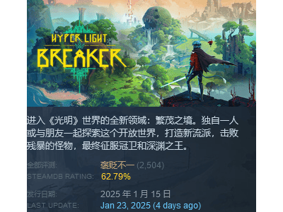 《光明破坏者》抢先体验遭批，开发团队积极回应并更新补丁