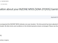 索尼InZone显示器保修升级，M10S享OLED烧屏保障！