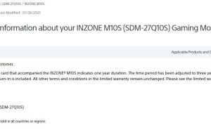 索尼为InZone显示器加码：三年保修+OLED烧屏保障，消费者笑了！