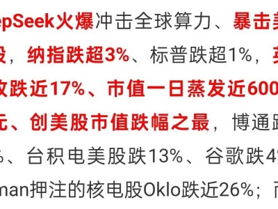 中国AI deepseek崛起，为何让美国科技股震荡，美国人为何慌了？