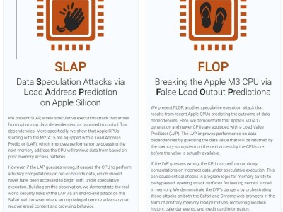 苹果M系列处理器曝安全漏洞，SLAP和FLOP威胁用户数据安全