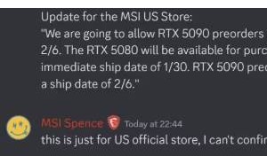 微星RTX 5090显卡库存告急，2月6日发货，玩家抢购热潮即将来临！