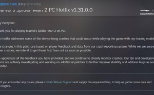 《漫威蜘蛛侠2》PC版发售遇挫，紧急热更v1.31.0.0修复崩溃问题