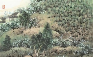 陈危冰田园山水画新作《桃杏满村》：诗意与画境的完美融合！