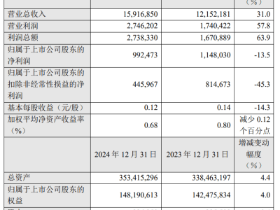 中芯国际2024Q4净利9.92亿，营收增三成，净利为何下滑13.5%？