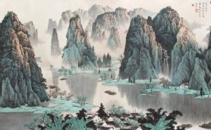 白雪石山水画精选：领略千峰竞秀与古塞春辉的壮丽之美
