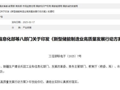 八部门联合行动：新型储能技术迭代加速，前瞻技术获支持