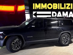 Rivian SUV轻碰变“废铁”，安全功能还是设计缺陷？车主无奈拖车