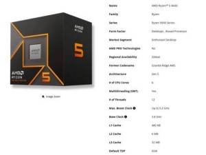 AMD Ryzen 5 9600欧洲上市，性价比之选，售价约2033元起