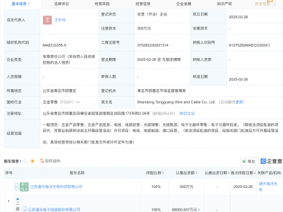 通光线缆布局山东，新公司专注电线电缆及光缆业务