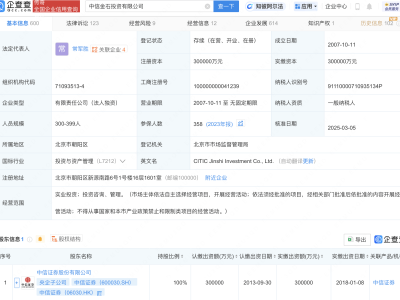中信證券全資子公司金石投資更名中信金石投資