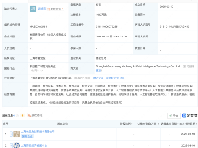 上海国创驭算人工智能科技公司注册成立