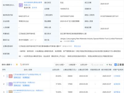 连云港新材料产业母基金成立，10亿资金助力股权投资新篇章