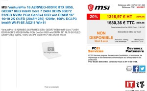 微星RTX 5050商务创意本亮相法国：搭载8GB GDDR7显存，配置如何？