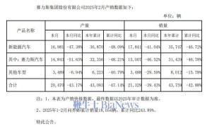赛力斯2月销量下滑近半，问界M9亮相能否带动销量回暖？