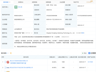 青岛新添科技力量，东方电热等携手成立青岛东方海盛科技有限公司