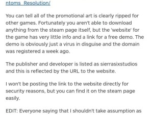 Steam平台惊现伪装游戏试玩版病毒链接，已有多名网友中招