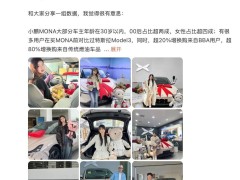 小鹏MONA M03交付破10万，年轻车主超七成，女性占比超四成！