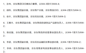 京东高管大变动！许冉、胡伟等7人职级晋升，职级体系迎新变革？