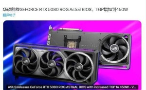 华硕ROG夜神RTX 5080显卡BIOS更新，功耗上限跃升至450W