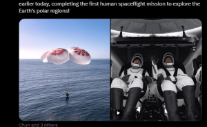 马斯克SpaceX完成极地载人飞航，太空科研迎来新突破！