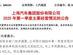 上汽集团2025年Q1净利润预增10%-18%，能否重拾销量王座？