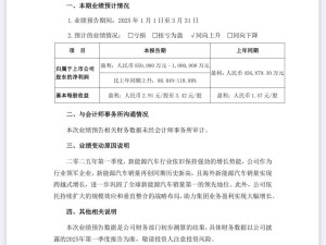 比亚迪2025年Q1预计净利润大增，归母净利润将达85亿至100亿