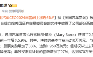 通用汽车CEO玛丽·博拉2024年薪近3000万，高管薪酬差异引关注