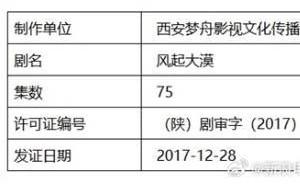 《霍去病传奇》更名《风起大漠》，近九年终获发行许可！