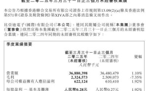 比亚迪电子2025Q1财报出炉：营收微增，净利润稳步上扬
