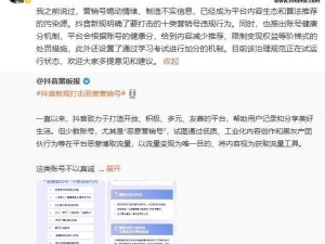 抖音新版治理规范出炉，李亮：营销号成内容生态污染源