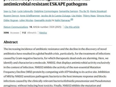 法國(guó)新發(fā)現(xiàn)：NM102分子或成抗生素耐藥性問(wèn)題新解藥