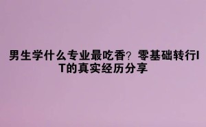 男生热门专业推荐：从工地到IT，我的月薪12K逆袭之路