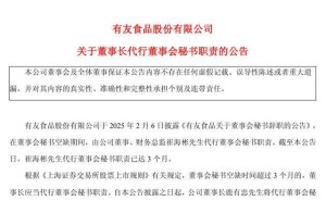 有友食品董秘空缺，董事长接力！业绩复苏路漫漫，何时重回巅峰？