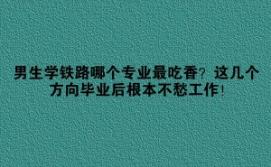男生铁路就业新指南：这些专业让你毕业即上岗，高薪不是梦！