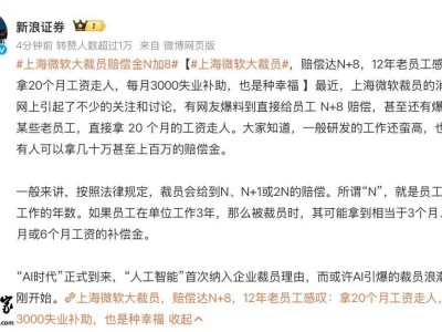 上海微软被曝大裁员，赔偿方案远超法定标准引热议