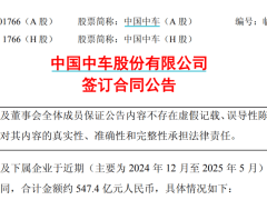 中国中车斩获547亿大单，新能源业务加速跑马圈地！
