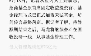 马龙重返投研一线，淳厚基金股权之争又有新瓜？