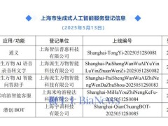 上海生成式AI服务再添新成员，通义等5款完成登记累计达85款